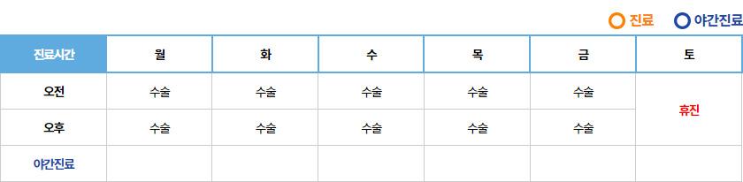 진료시간표 허태원